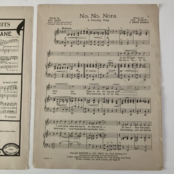 1920s Vintage Sheet Music Gallagher & Shean, Ziegfeld Follies, My Best Girl - Picture 15 of 16